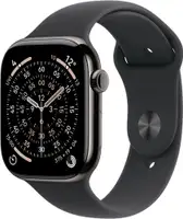 APPLE Watch S11 Cellular 42mm Slate Titanium Case with Black Sport Band - S/M mf8r4rk/a