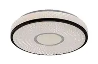 RABALUX Sedona2, unutrašnja plafonjera, black metal lamp sa belim plasticnim abažurom, 24W, sa abažurom: 1680lm, bez abažura: 2400lm, 4000K, D39,5cm, H8,5cm, zvezdani efekat, IP20, staklo
