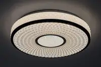 RABALUX Sedona2, unutrašnja plafonjera, black metal lamp sa belim plasticnim abažurom, 24W, sa abažurom: 1680lm, bez abažura: 2400lm, 4000K, D39,5cm, H8,5cm, zvezdani efekat, IP20, staklo