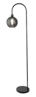 RABALUX Ricardo, podna lampa metal crna/dimljeno staklo, 1xE27, visina 160cm