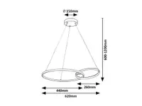RABALUX Emilion, visilica ring crna/zlatna, LED 36W, 2150lm,  4000K, 62cm