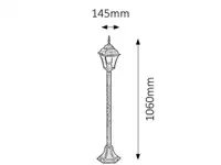 RABALUX Toscana spoljna lampa 1m E27 60W staro zlato IP43