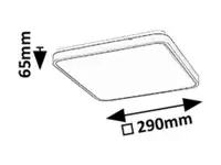 RABALUX Alenzo, LED plafonjera 24W, DIP Switch CCT 3000-600K, 29x29cm, IP44, crna