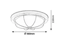 RABALUX Sudan plafonjera D36 E27 2x40W, bronza