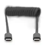 DIGITUS Spiralni kabl USB-C na USB-C 2.0 32-100cm crni