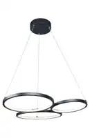 RABALUX Formand, visilica 3 prstena crna, LED 38W, 1100lm, 3000K, 61x48cm