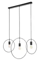 RABALUX Dilara, mat crna metalna visilica, E27 3x40W, IP20