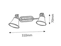 RABALUX Grando zidna lampa E14 2x40W bronza/belo