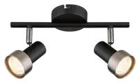 RABALUX Konrad, plafonska lampa, mat crna metalna sa srebrnom metalnom abažurom, GU10 2x50W IP20
