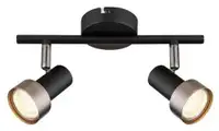 RABALUX Konrad, plafonska lampa, mat crna metalna sa srebrnom metalnom abažurom, GU10 2x50W IP20