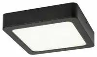 RABALUX Shaun, nadgradni LED panel crni 17W 1500lm 4000K, cetvrtast 17x17cm