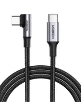 UGREEN US334 USB-C to USB-C PD Fast Charging 90 Degree Cable 5A Max Black 1m 093-0080