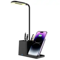 RABALUX Cerie, stona crna, wireless punjac za mobilni, dimabilna, LED 3000-6500K