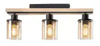 RABALUX Niylah, crna metalna plafonska lampa E27 3x25W IP20
