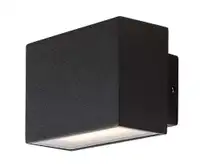 RABALUX Mataro, LED spoljna zidna crna aluminium/staklena maska, LED 7W, 430lm, (bez stakla: 800lm), 4000K