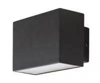 RABALUX Mataro, LED spoljna zidna crna aluminium/staklena maska, LED 7W, 430lm, (bez stakla: 800lm), 4000K