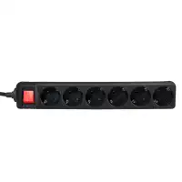 LOGILINK produzni kabl 6 mesta, prekidac, 1.5m, crni