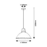 RABALUX Wilbour, metalna bela visilica, E27 1x60W IP20