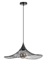 RABALUX Sombero, mat crna metalna visilica E27 1x60W, D50cm, H150cm IP20