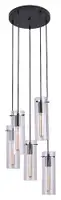 RABALUX Acantha, visilica 5xE27, crna metal/staklo