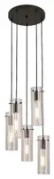 RABALUX Acantha, visilica 5xE27, crna metal/staklo