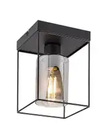 RABALUX Cedvik, crna metalna plafonska lampa , E27 1x25W, IP20