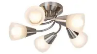 RABALUX Connor plafonska lampa, saten hrom/ opal staklo, E14 2