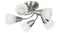 RABALUX Connor plafonska lampa, saten hrom/ opal staklo, E14 2