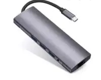LINKOM Adapter konvertor TIP-C NA HDM I+4XUSB+TIP-C+SD/MICRO+AUDIO+VGA+RJ45