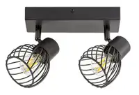 RABALUX Aberama, plafonska lampa, crna plasticna lampa, E14 2x10W, IP20
