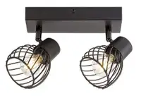 RABALUX Aberama, plafonska lampa, crna plasticna lampa, E14 2x10W, IP20