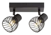 RABALUX Aberama, plafonska lampa, crna plasticna lampa, E14 2x10W, IP20