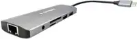GEMBIRD A-CM-COMBO9-03 USB Type-C 9-in-1 multi-port adapter USB-C+HUB+HDMI+PD+card+ RJ45