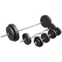 GORILLA SPORTS Duga sipka + EZ sipka + Plasticni diskovi + 2 Bucice (ukupno 100 kg)