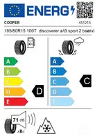 COOPER 195/80R15 100T DISCO AT3 SPORT 2 XL/N