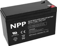 NPP NP12V-7.5Ah, AGM BATTERY, 151x65x94x100, 2,07KG, BLACK