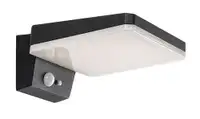RABALUX Lasset, solarna zidna, aluminium crna, LED 4,4W, 200lm (bez dif. 600lm), 4000K