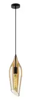 RABALUX Bellini, visilica metal crna/staklo amber, 1xE27, tekstilni kabal, visina 100cm