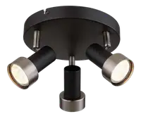 RABALUX Konrad, plafonska lampa, mat crna sa srebrnom metalnom abažurom, GU10 3x50W IP20