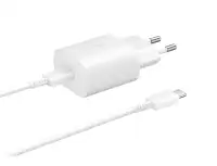 SAMSUNG 25W Fast Charger Type-C + Cable White EP-TA800XWE