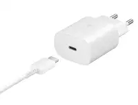SAMSUNG 25W Fast Charger Type-C + Cable White EP-TA800XWE