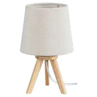 RABALUX Lychee, stona lampa E14, drveno postolje, bež abažur