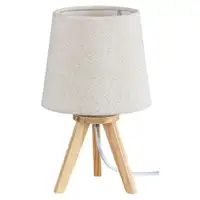 RABALUX Lychee, stona lampa E14, drveno postolje, bež abažur