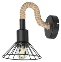 RABALUX Daryl, metal zidna lampa 1xE27, crna sa kanapom