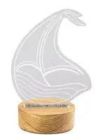 RABALUX Akali stona lampa brod drvena lampa sa providnom akrilnom abažurom, 2W L15cm, H20,5cm , IP20