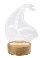 RABALUX Akali stona lampa brod drvena lampa sa providnom akrilnom abažurom, 2W L15cm, H20,5cm , IP20