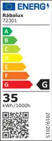 RABALUX Isaure, visilica ring crna, LED 35W, 2200lm, DIP switch 3000-4000-6500K, 60cm