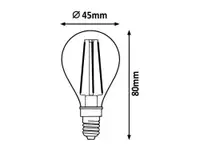 RABALUX Filament LED sijalica E14 G45, 6W, 850lm, 3000K
