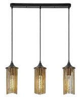 RABALUX Roxas, visilica 3xE27, metal crna/bakar sa tekstil kablom
