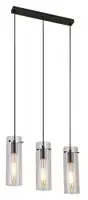 RABALUX Acantha, visilica 3xE27, crna metal/staklo